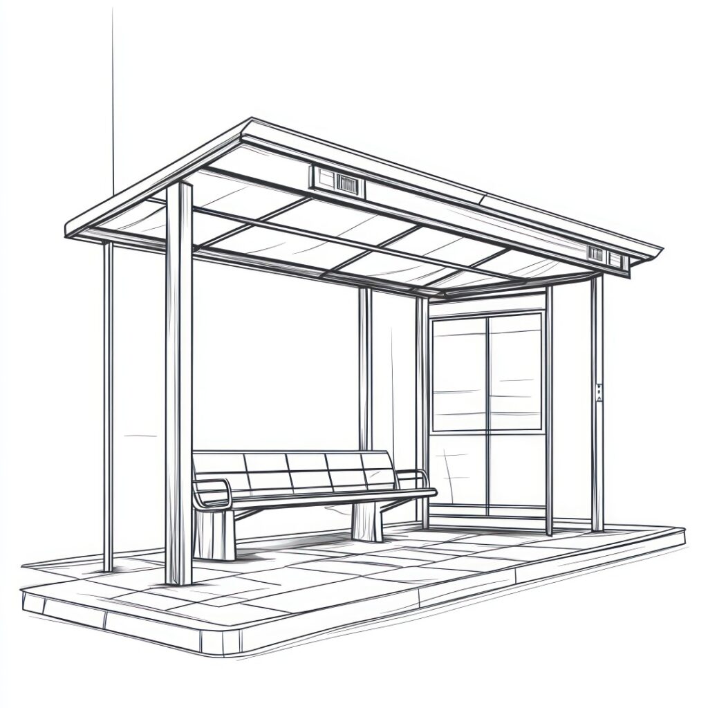conception 3D d'un carport en métal